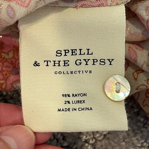 Spell & The Gypsy Collective Poinciana Romper, Pink Floral, Short Sleeve, S - Picture 8 of 16